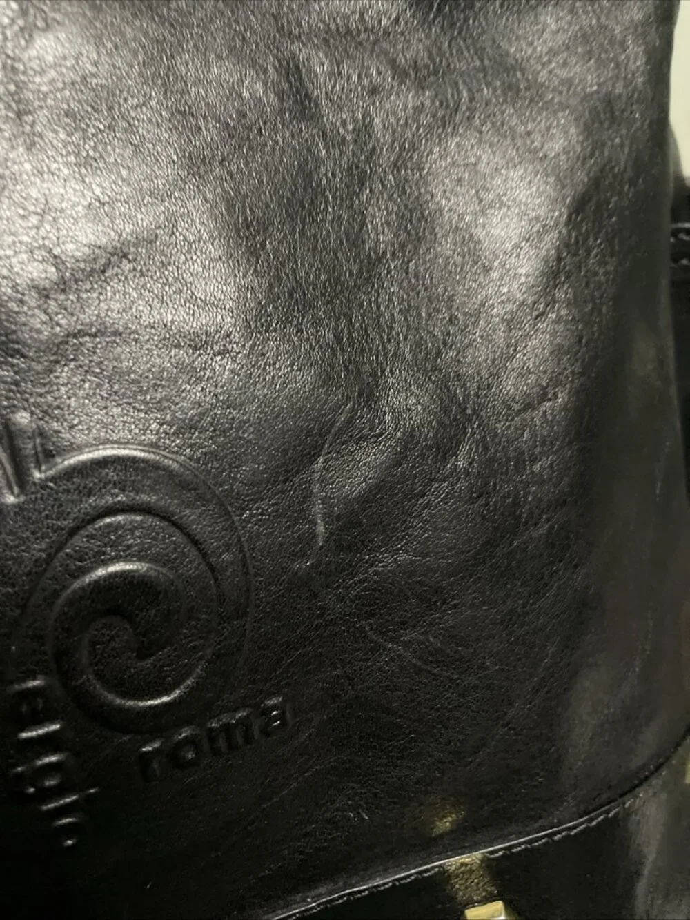 Sergio Cerruti Roma Vintage Large Black Leather Logo Shoulder Hobo Handbag Purse - Picture 12 of 14